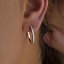 Pendientes aros lisos ovaladas con circonitas blancas 19351